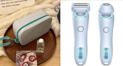 2 In 1 Hair Removal Epilator USB Rechargeable Trimmer Women Body Razor Face Leg Armpit Bikini Hand Pubic Shaver Hair Remover - EZEEGET