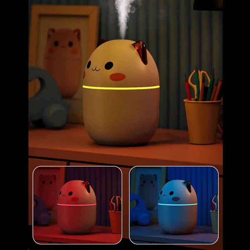 Air Humidifier Cute Cat - Ultra-Silent USB Aromatherapy Purifier for Office, Household, Bedroom, and Car with LED Cool Mist Spray - EZEEGET