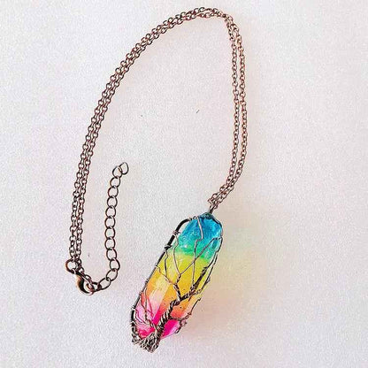 Hot Selling Stone Crystal Pendant Tree Of Life Necklace Fashion - EZEEGET