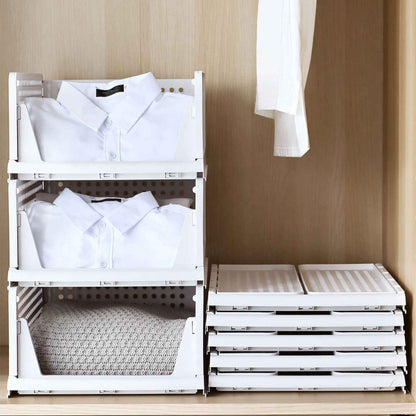 4 Packs Plastic Storage Box With Slide Rail Stackable  For Living Room Bedroom Wardrobe Fedex Shipping - EZEEGET