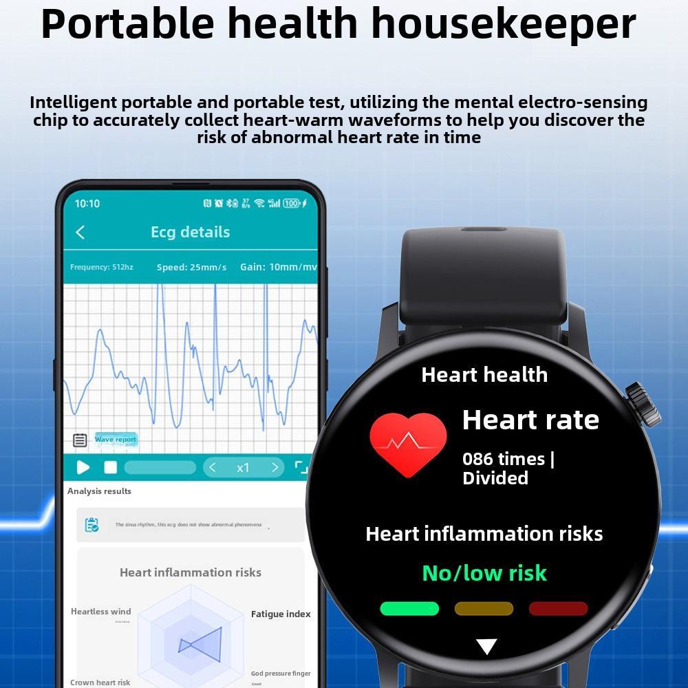 Smart Watch Non-Invasive Blood Glucose Body Temperature Blood Pressure Blood Oxygen Automatic Measurement ECG Ppg Blood Lipid Health Manager EZeeget online shop