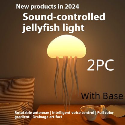 Jellyfish Mood Lamp LED Jellyfish Night Light Portable Jellyfish Lamp Jellyfish Decorations Smart Table Lamp For Bedside Desk - EZeeget online shop 