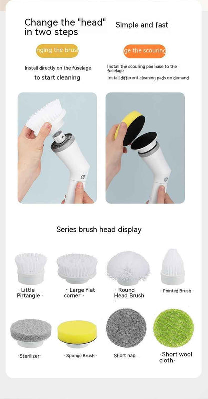 Electric Scrubber Brush with Long Handle and Telescopic Design for Versatile Wall Cleaning - EZEEGET