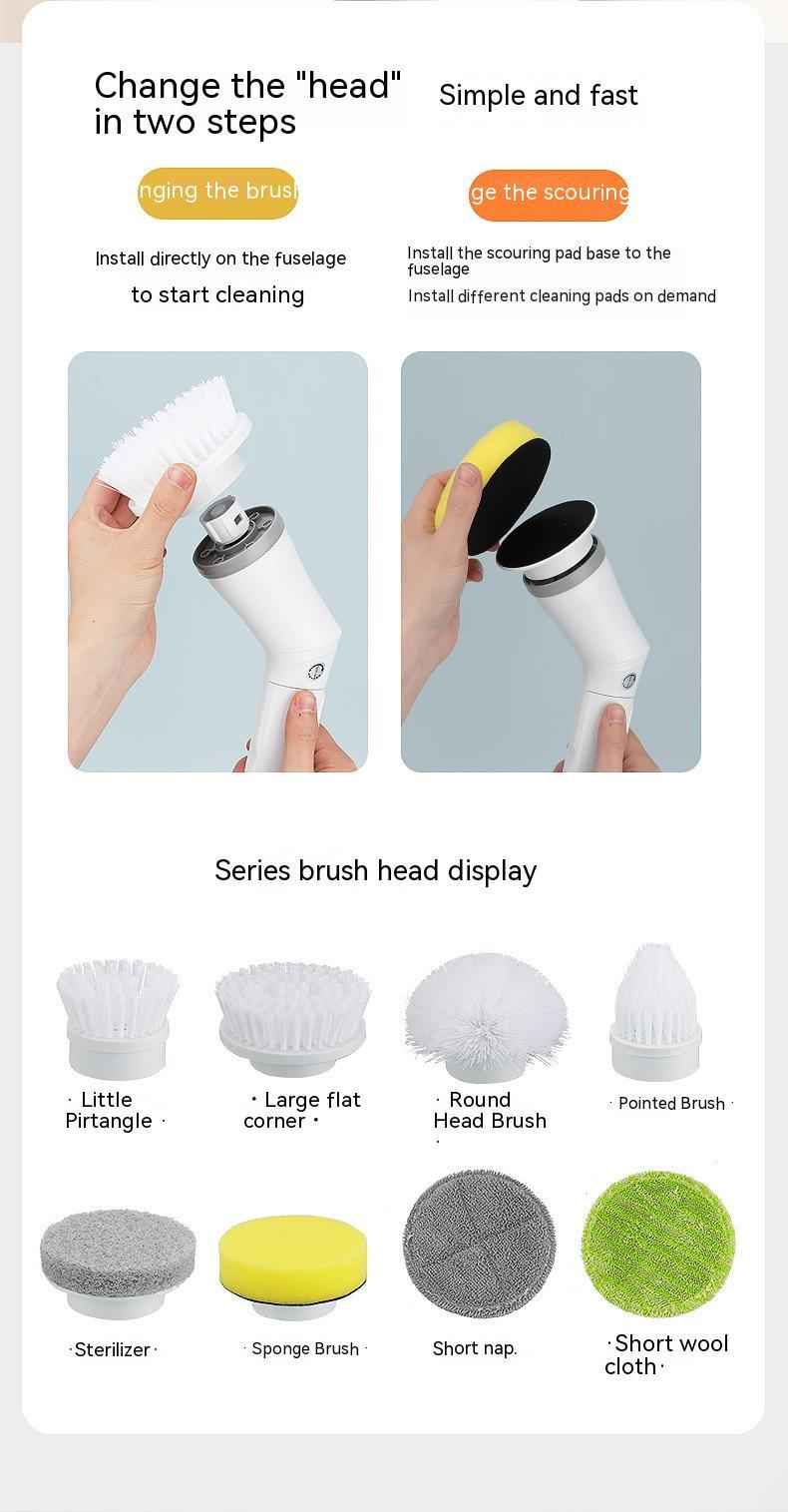 Electric Scrubber Brush with Long Handle and Telescopic Design for Versatile Wall Cleaning - EZEEGET