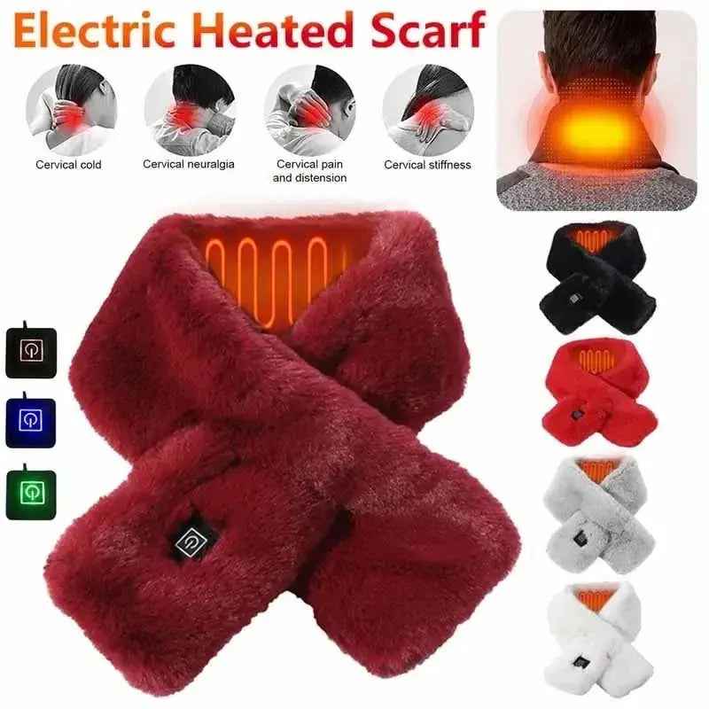 Heating Scarf for Pain Relief - USB Electric Heated Neck Wrap with Adjustable Temperature Control - EZEEGET