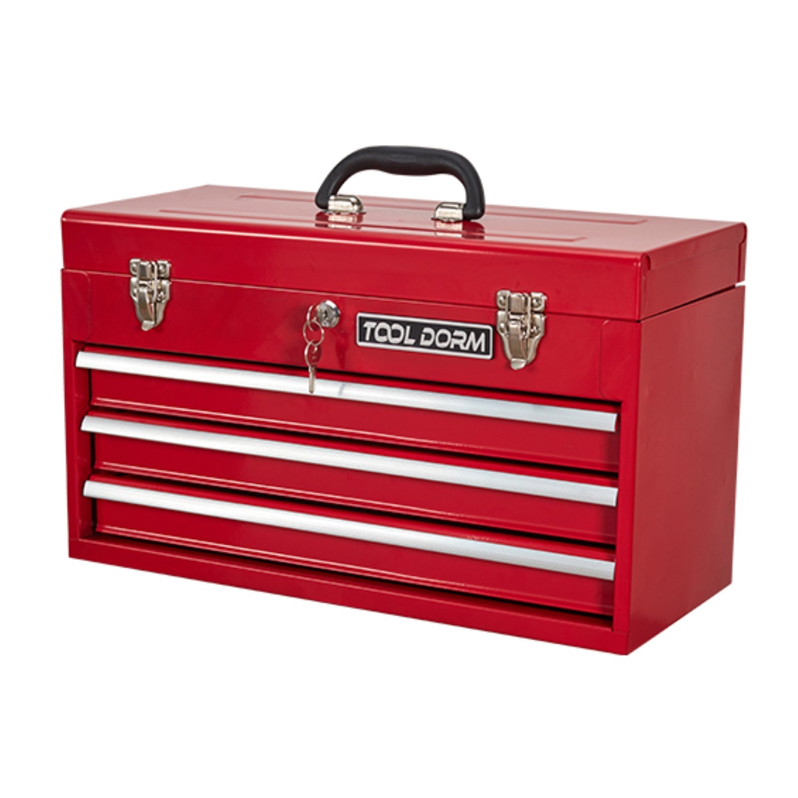20.3inch Metal Tool Box With 2-4 Drawers Portable Steel Tool Chest With Metal Cylinder Lock And Latch Closure, Black And Red Two Color Powder Coating, Suitable For Garage, Warehouse EZeeget online shop