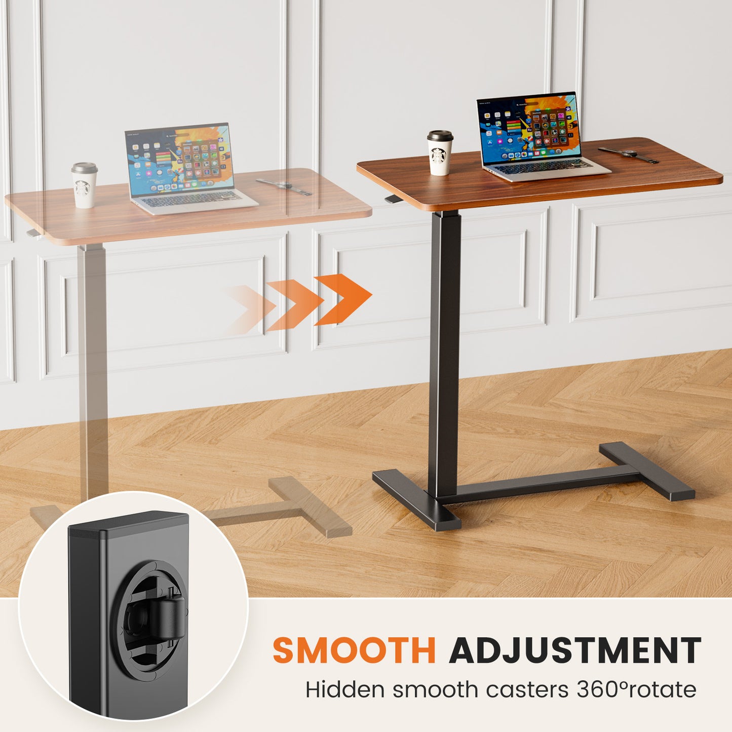 Adjustable Mobile Bed Table, Computer Desk, Mobile Standing Table - EZeeget online shop 
