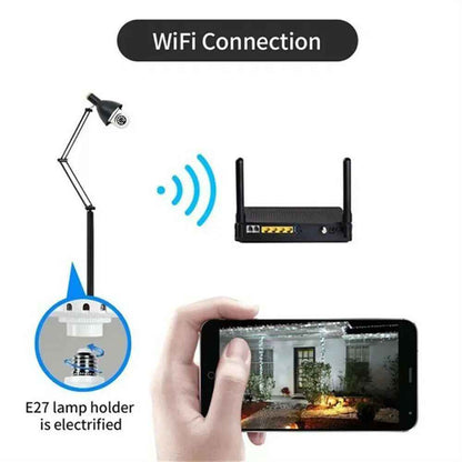 E27 Light Bulb Camera - 1080P HD Wireless Wifi Smart Home Security Solution - EZEEGET