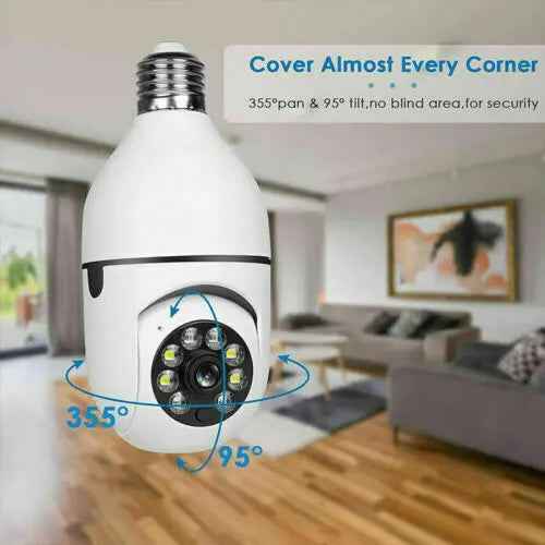 E27 Light Bulb Camera - 1080P HD Wireless Wifi Smart Home Security Solution - EZEEGET