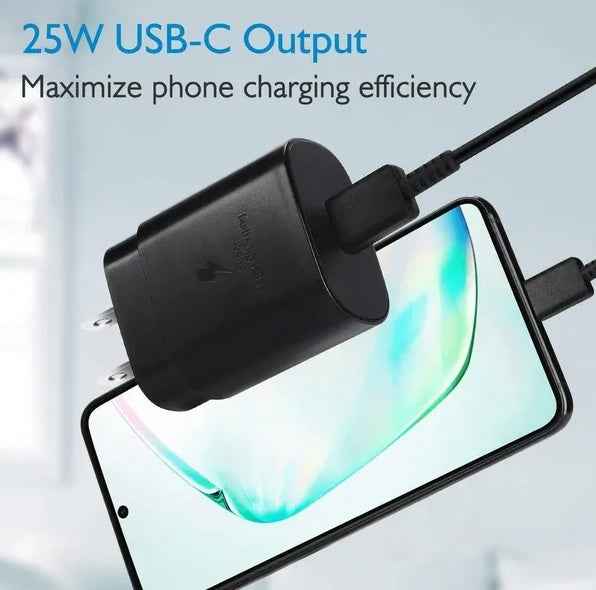 25W Type USB C Super Fast Wall Charger 6FT Cable For Galaxy S20 S21 S22 - EZEEGET