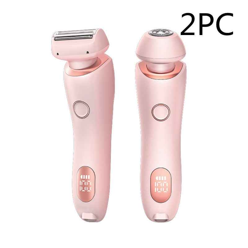 2 In 1 Hair Removal Epilator USB Rechargeable Trimmer Women Body Razor Face Leg Armpit Bikini Hand Pubic Shaver Hair Remover - EZEEGET