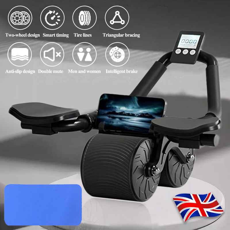 Abdominal Wheel Automatic Rebound Elbow Support Anti-Slip Fitness AB Roller - EZEEGET