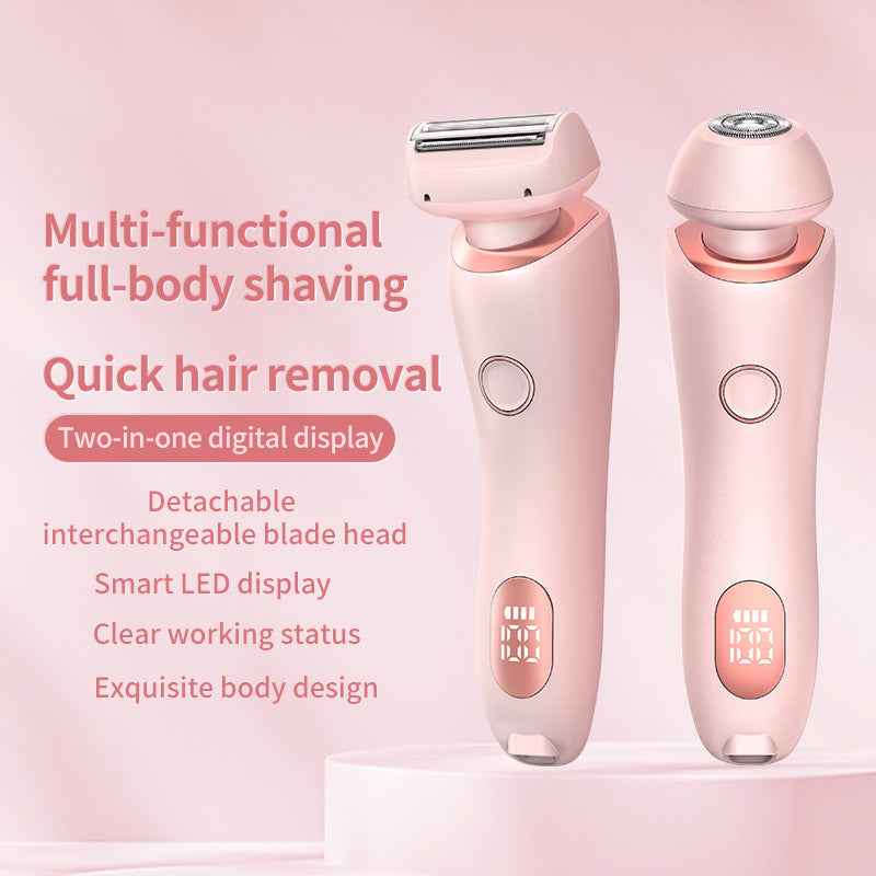 2 In 1 Hair Removal Epilator USB Rechargeable Trimmer Women Body Razor Face Leg Armpit Bikini Hand Pubic Shaver Hair Remover - EZEEGET
