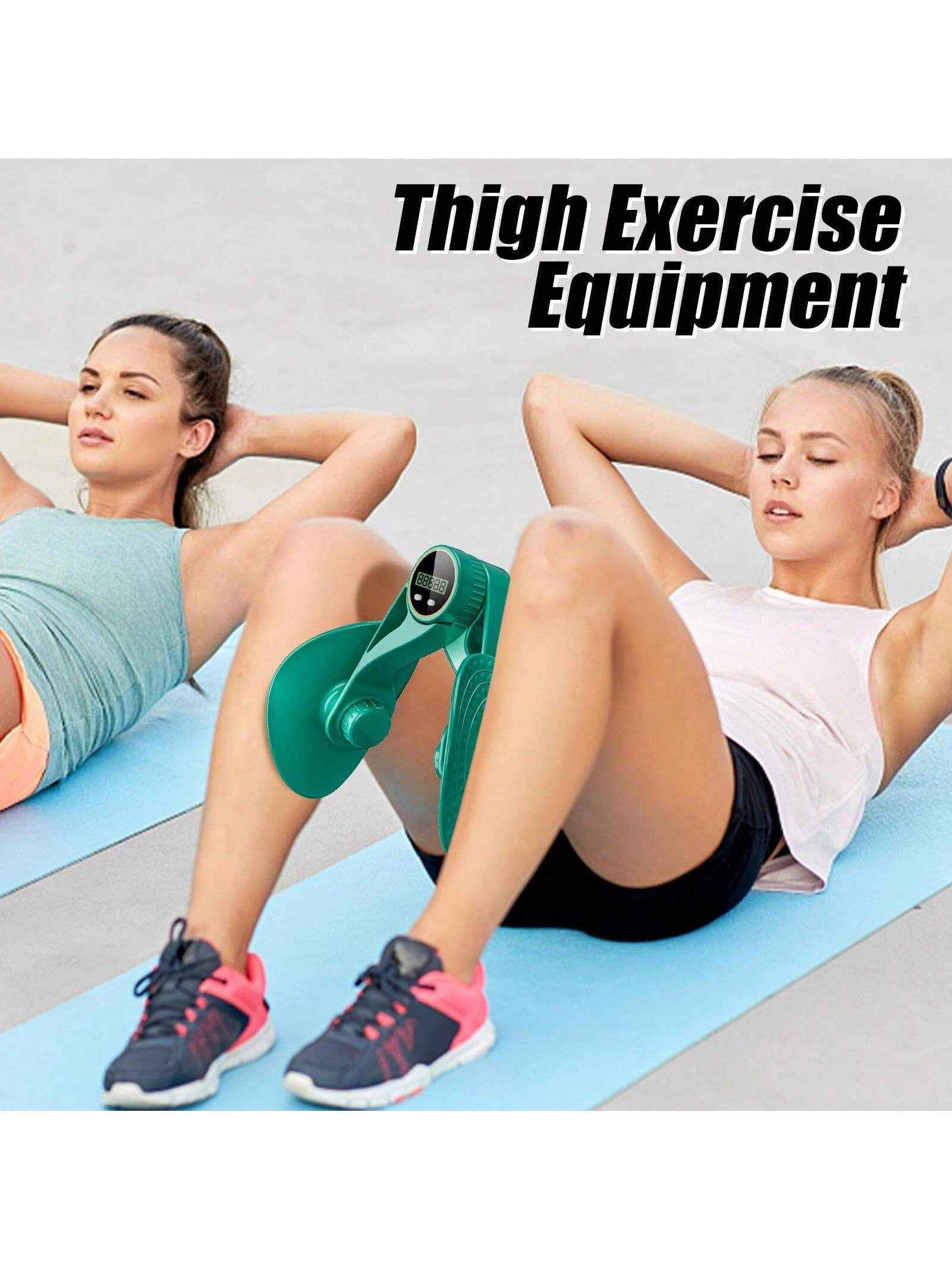 Inner Thigh Exerciser And Pelvic Floor Kegel Trainer With Resistance Bands And LED Counter - 3 Intensity Levels - Home Gym Equipment For Toning And Strengthening - EZEEGET