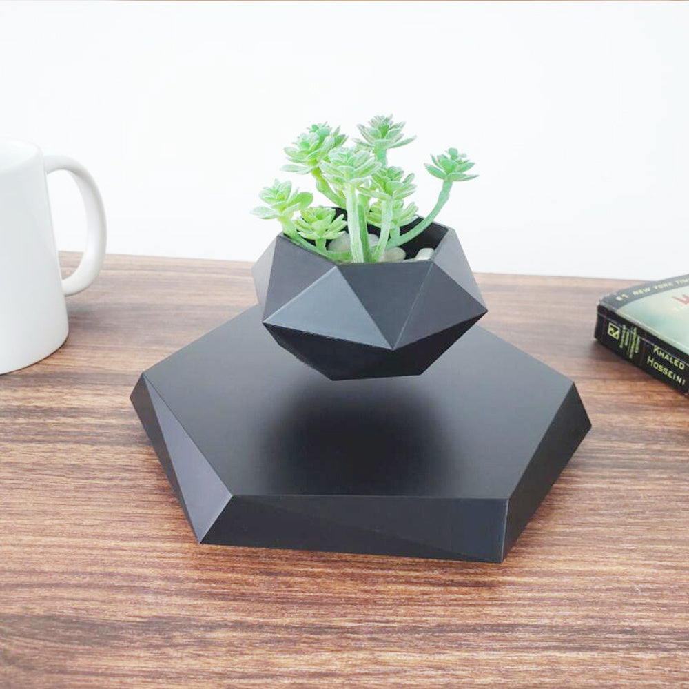 Floating Magnetic Levitating Flower Pot Bonsai Air Plant Pot Planter Potted For Home Office Desk Decor Creative Gift - EZeeget online shop 