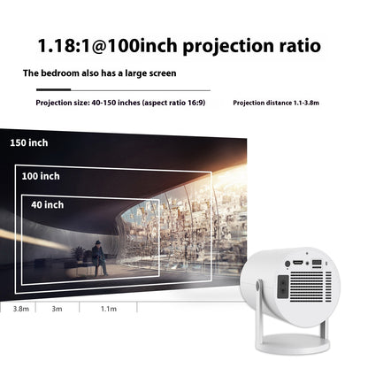 Portable Projector Small Straight Projector For Home Use 180 Degrees Projection Angle Automatic Focus Home Video Projector - EZeeget online shop 