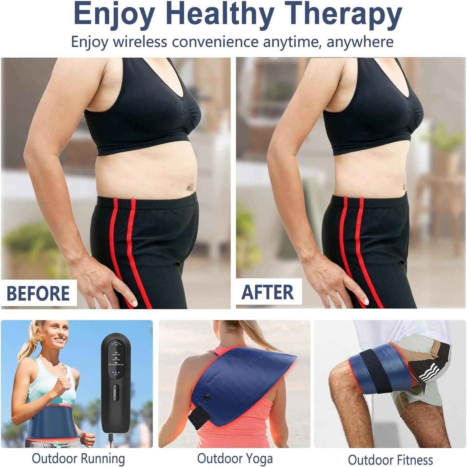 Red Light Therapy Belt For Body,Cordless Near Infrared Light Therapy Pain Relief - EZEEGET
