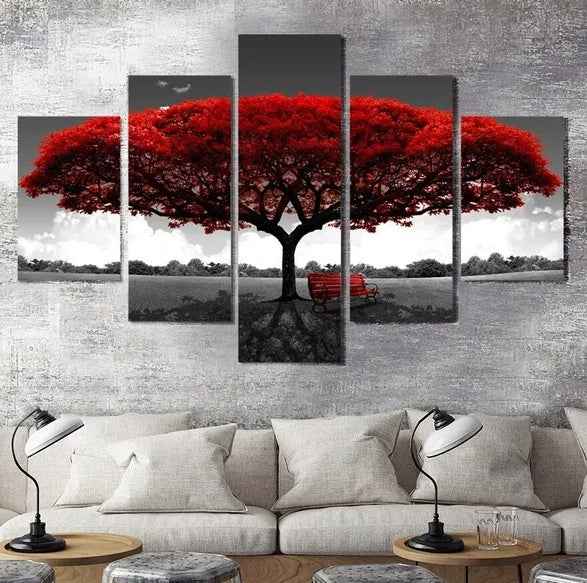 5Pcs Canvas Print Paintings Landscape Pictures Wall Art Modern Living Room Decor - EZEEGET