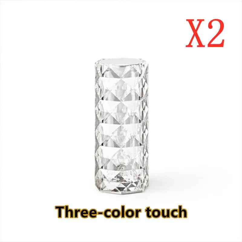 Nordic Crystal Touch Lamp - USB Table Lamp with Touch Dimming and Diamond Projector for Bedroom Atmosphere - EZEEGET