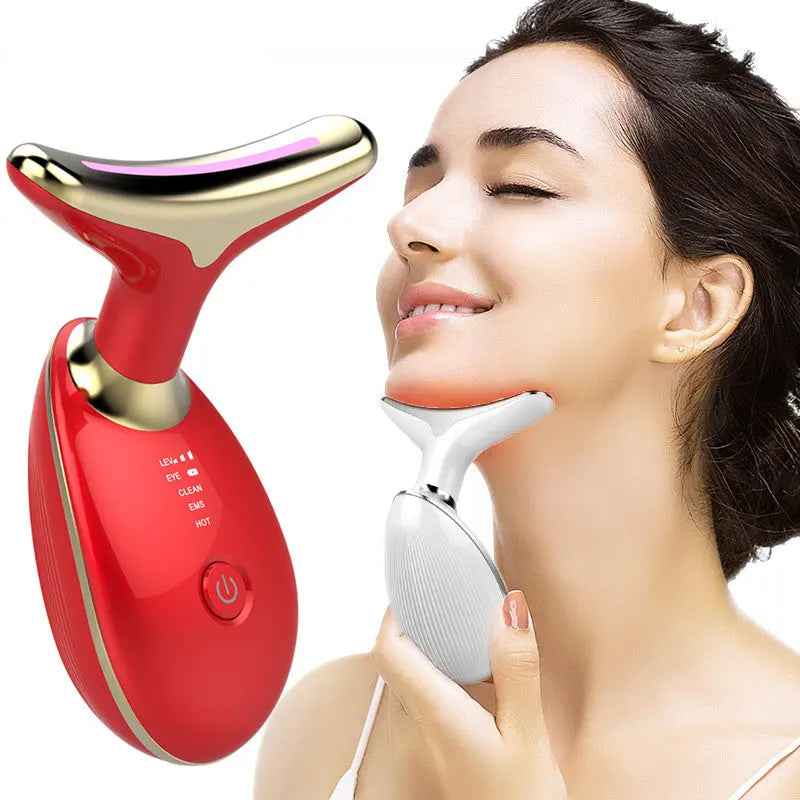 EMS Neck Lifting Massager for Thermal Tightening and Wrinkle Removal - EZEEGET