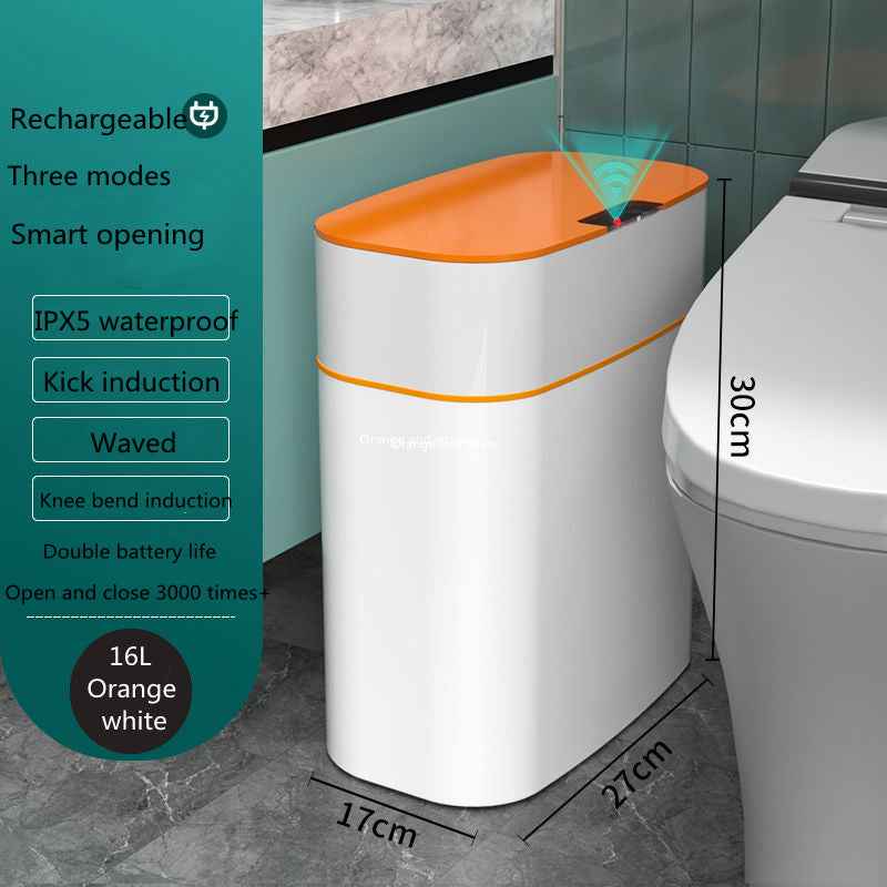 Smart Trash Can With Lid For Bedroom And Living Room Kitchen Storage Box Trash Can Induction Small Car Box Automatic Smart Dustbin Smart Trash Bin - EZEEGET